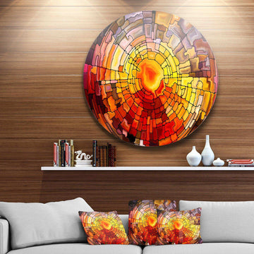 Return of Stained Glass - Abstract Metal Circle Wall Art